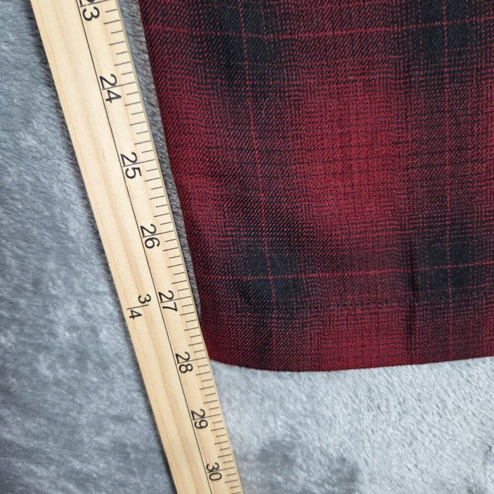 Stussy Pants Mens Small Red Black Shadow Bryan Plaid Wool Blend Skater Surf - Picture 12 of 12